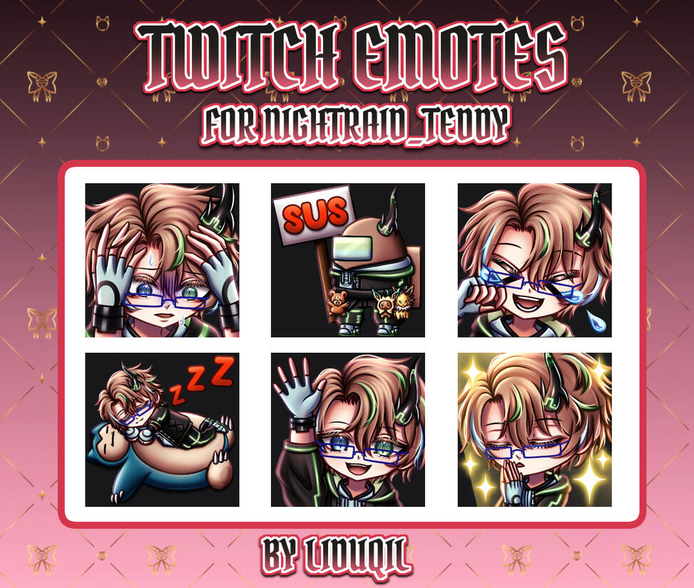 Outdated style emotes for @nightraid_teddy ♡
